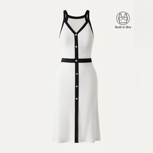 Contrast Trim Bandless Brami Dress XS